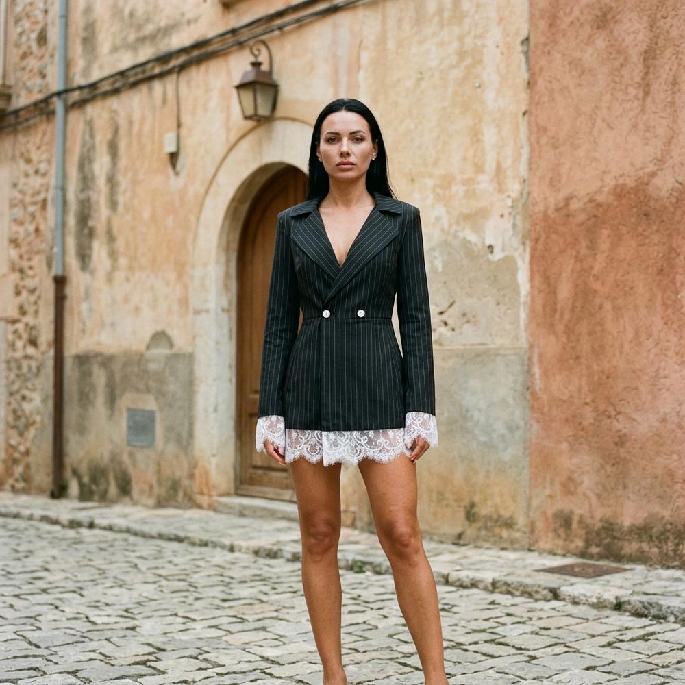 Macys Wear - Ketal | Zweireihig Gestreift Sakko Damen