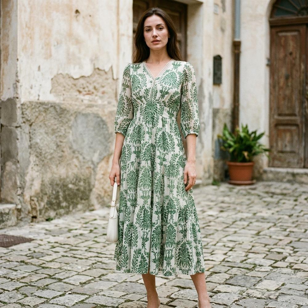 Macys Wear - Semer | Gemustert Gestuft Kleid Damen