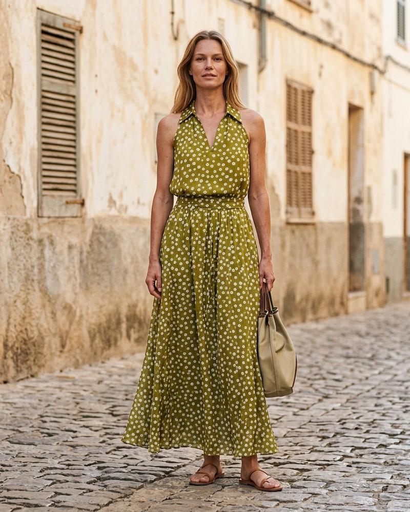 Macys Wear - Almar | Gepunktet Ärmellos Kleid Damen