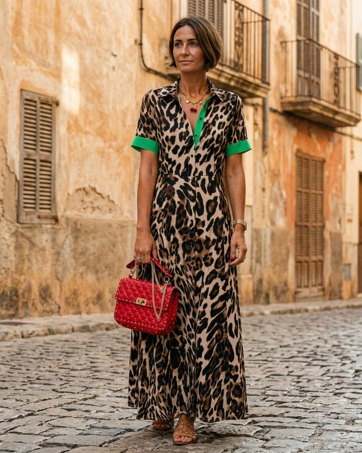 Macys Wear - Visel | Gemustert Kurzärmlig Kleid Damen