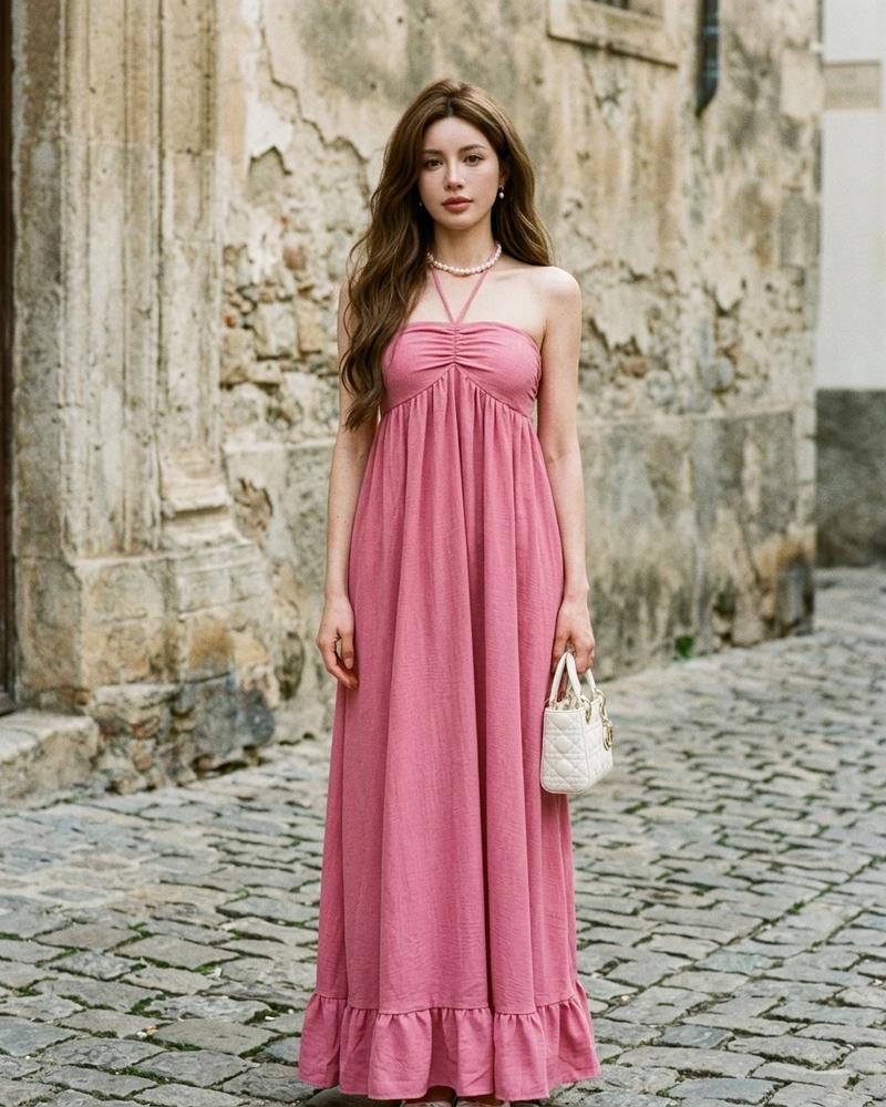 Macys Wear - Marel | Trägerlos Gerüscht Kleid Damen