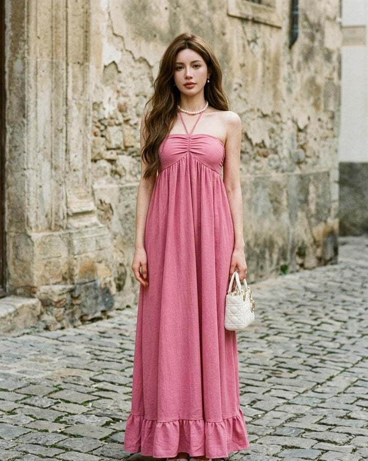 Macys Wear - Marel | Trägerlos Gerüscht Kleid Damen