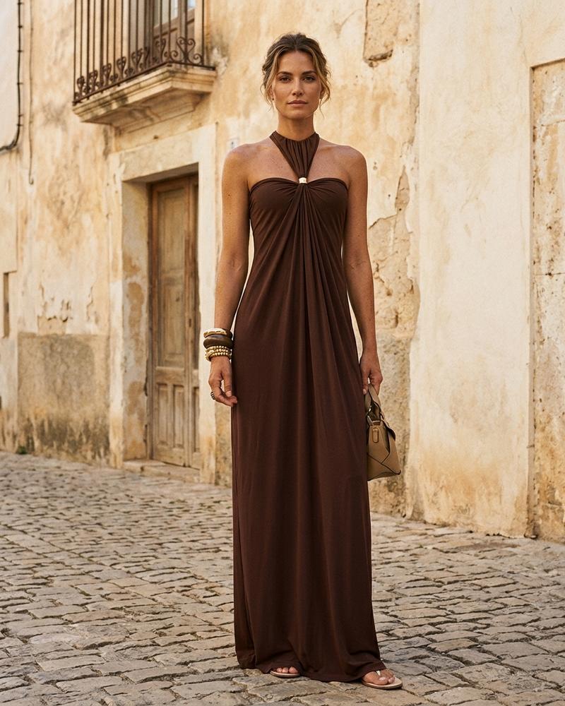 Macys Wear - Rotir | Ärmellos Bodenlang Kleid Damen