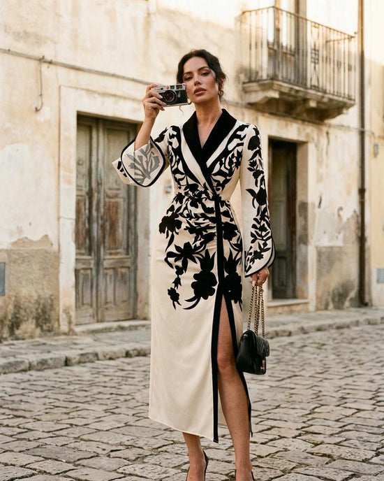 Macys Wear - Taron | Gemustert Tailliert Kleid Damen