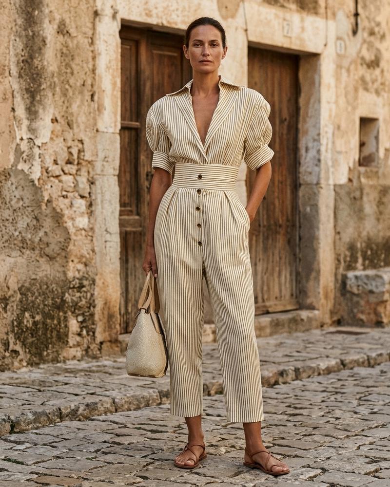 Macys Wear - Lyrev | Gestreift Tailliert Kleid Damen