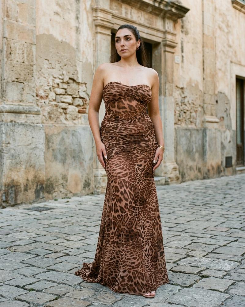 Macys Wear - Vidar | Trägerloses Gerafftes Kleid Damen