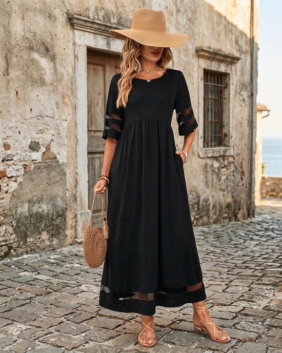 Macys Wear - Tasol | Halbärmliges Ausgestelltes Kleid Damen