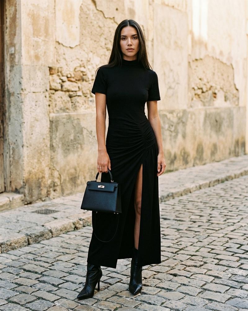 Macys Wear - Kavin | Gerafftes Kurzärmliges Kleid Damen