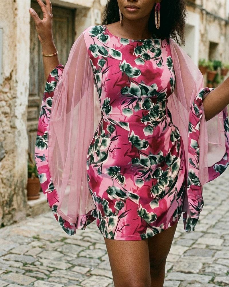 Macys Wear - Arlen | Geblümt Figurbetont Kleid Damen