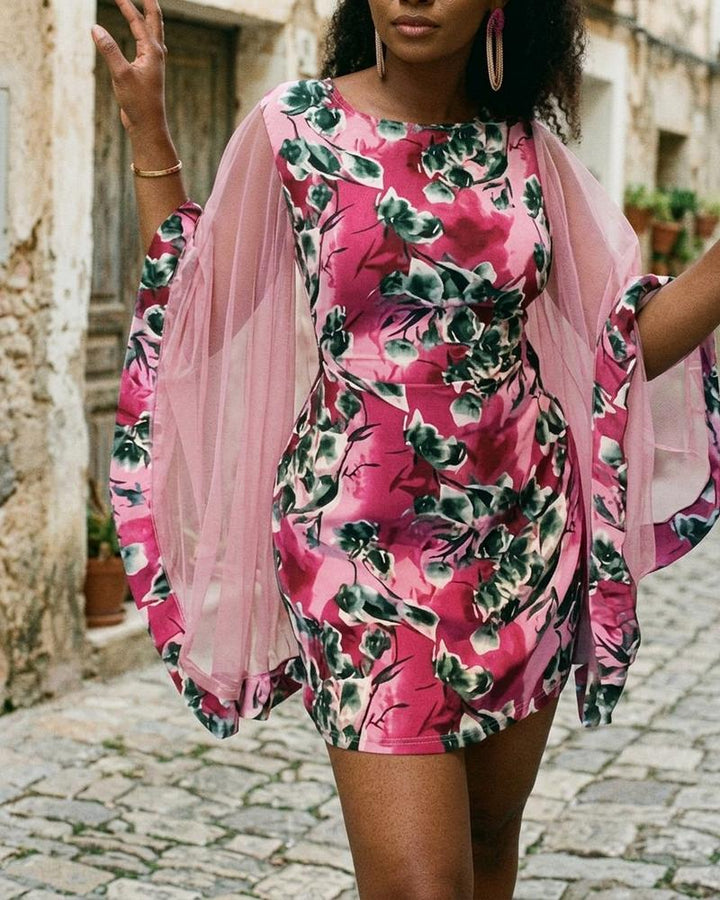Macys Wear - Arlen | Geblümt Figurbetont Kleid Damen