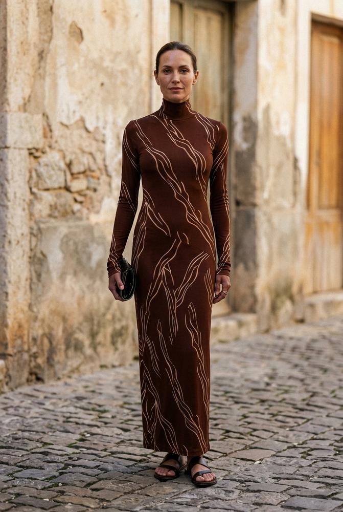 Macys Wear - Almin | Langärmliges Figurbetontes Kleid Damen