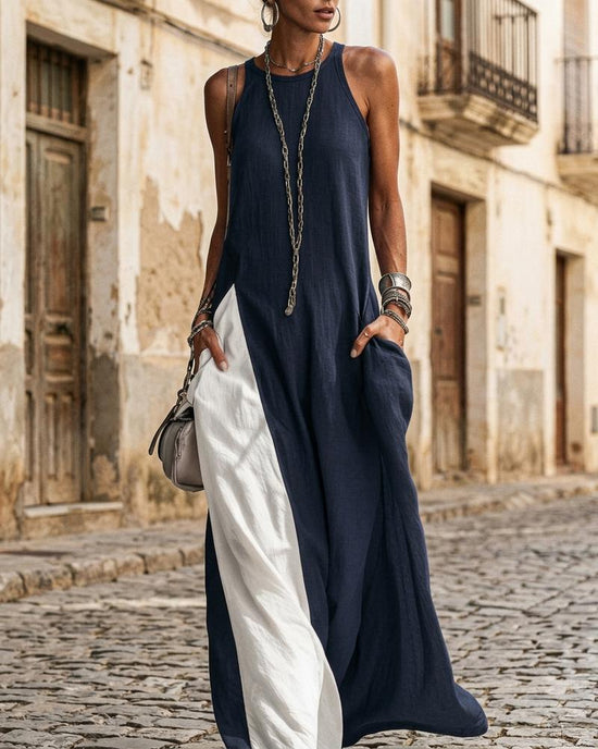 Macys Wear - Raren | Ärmelloses Zweifarbiges Kleid Damen