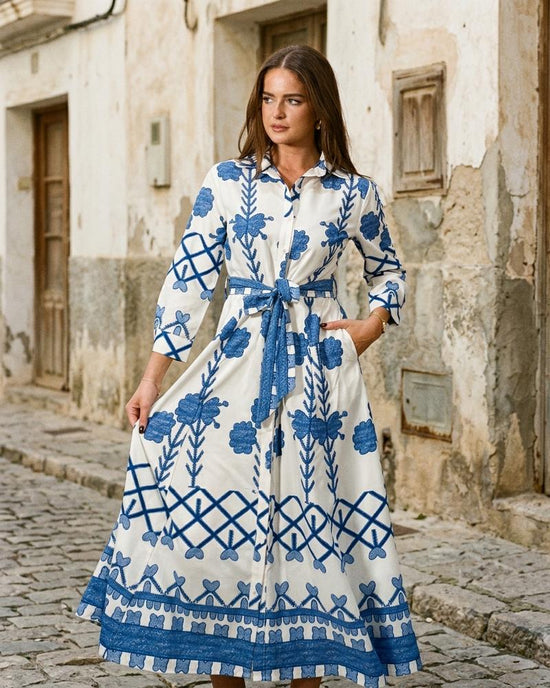 Macys Wear - Catal | Gemustertes Tailliertes Kleid Damen