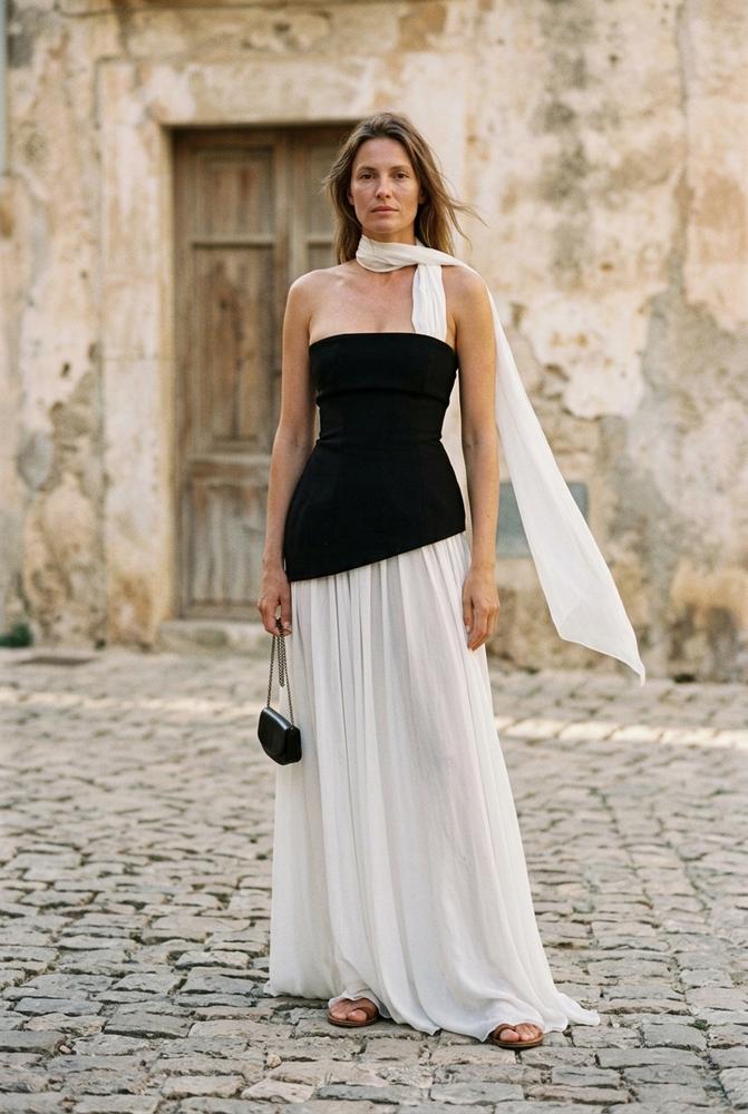 Macys Wear - Vilom | Asymmetrisch Zweifarbig Kleid Damen