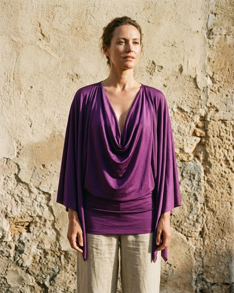 Macys Wear - Tivel | Satinierte Drapierte Tunika Damen