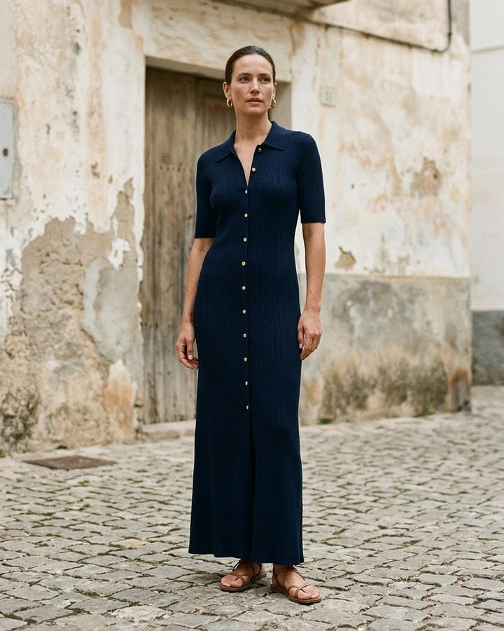 Macys Wear - Arser | Durchgeknöpftes Geripptes Kleid Damen