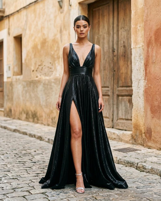 Macys Wear - Coran | Glänzend Ärmellos Kleid Damen