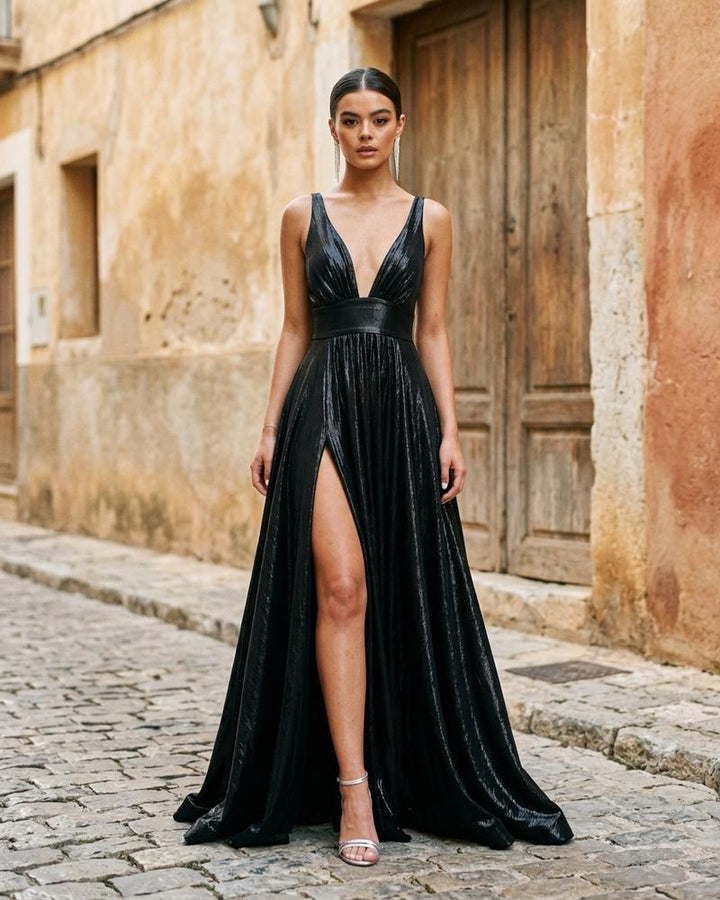 Macys Wear - Coran | Glänzend Ärmellos Kleid Damen