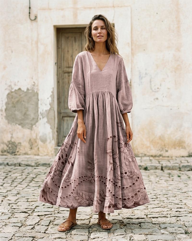 Macys Wear - Ramir | Bestickt Ausgestellt Kleid Damen