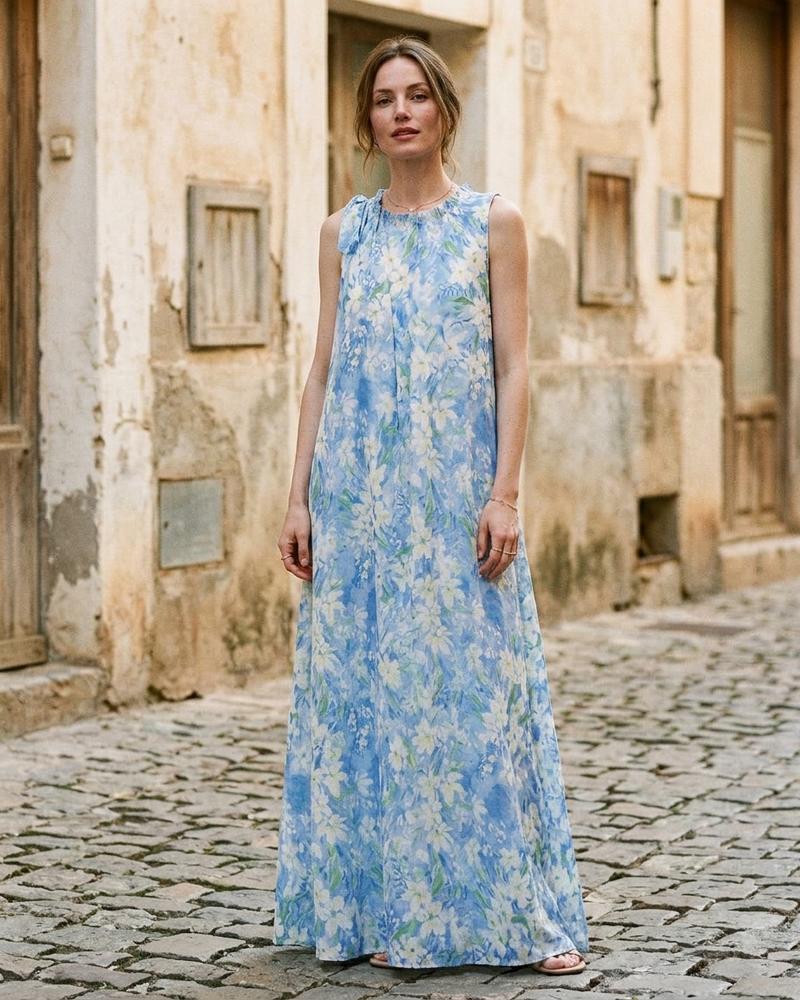 Macys Wear - Tital | Ärmellos Geblümt Kleid Damen