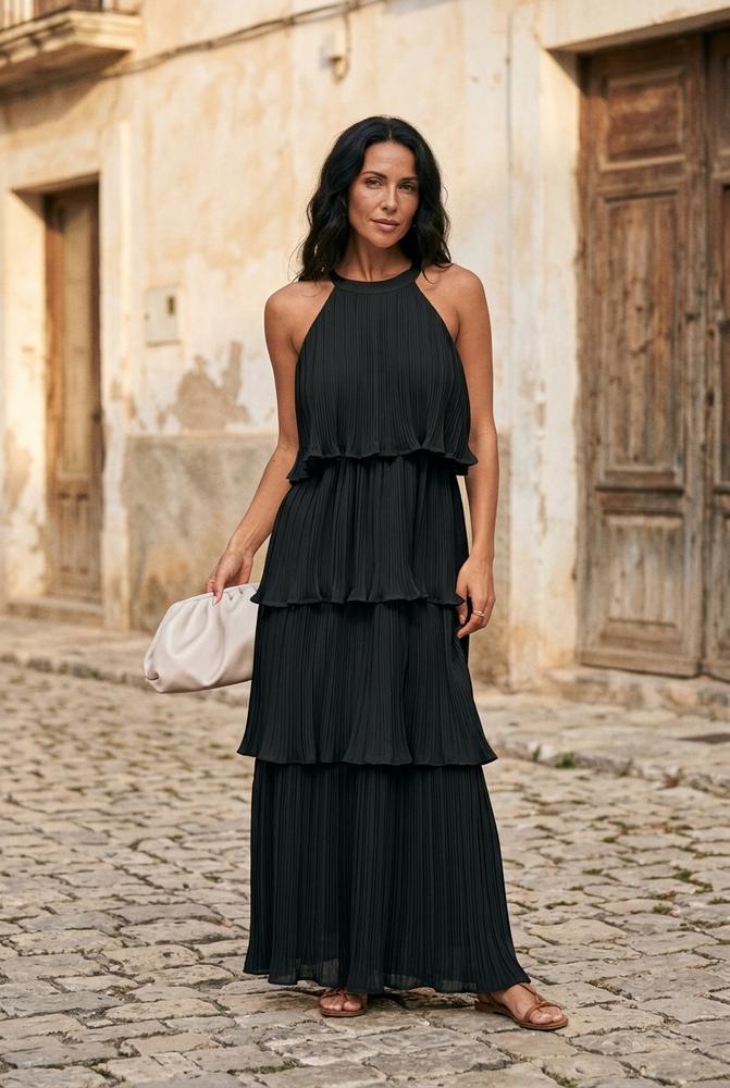 Macys Wear - Sasan | Gestuftes Plissiertes Kleid Damen