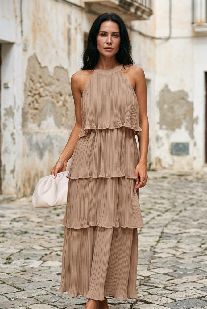Macys Wear - Sasan | Gestuftes Plissiertes Kleid Damen