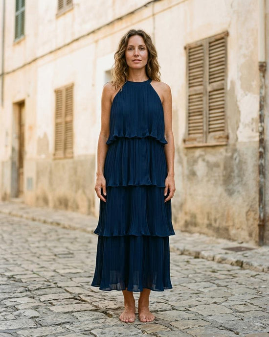 Macys Wear - Sasan | Gestuftes Plissiertes Kleid Damen