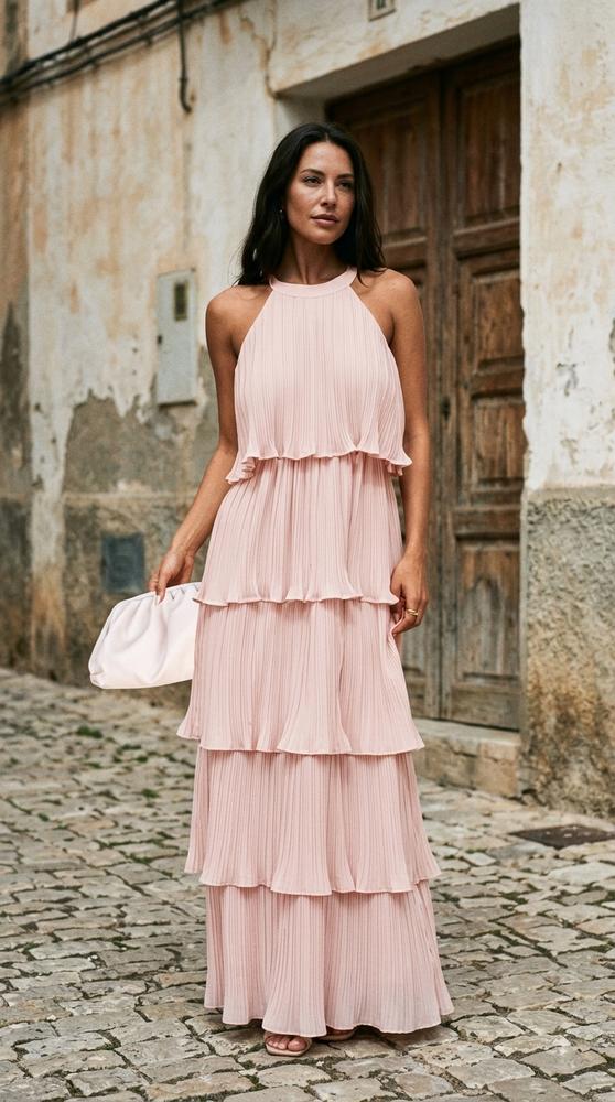 Macys Wear - Sasan | Gestuftes Plissiertes Kleid Damen