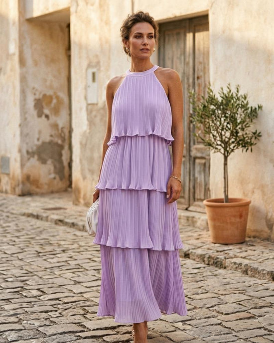 Macys Wear - Sasan | Gestuftes Plissiertes Kleid Damen
