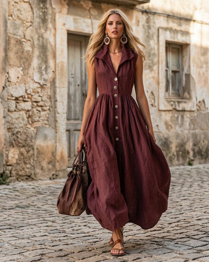 Macys Wear - Lomin | Ärmelloses Durchgeknöpftes Kleid Damen