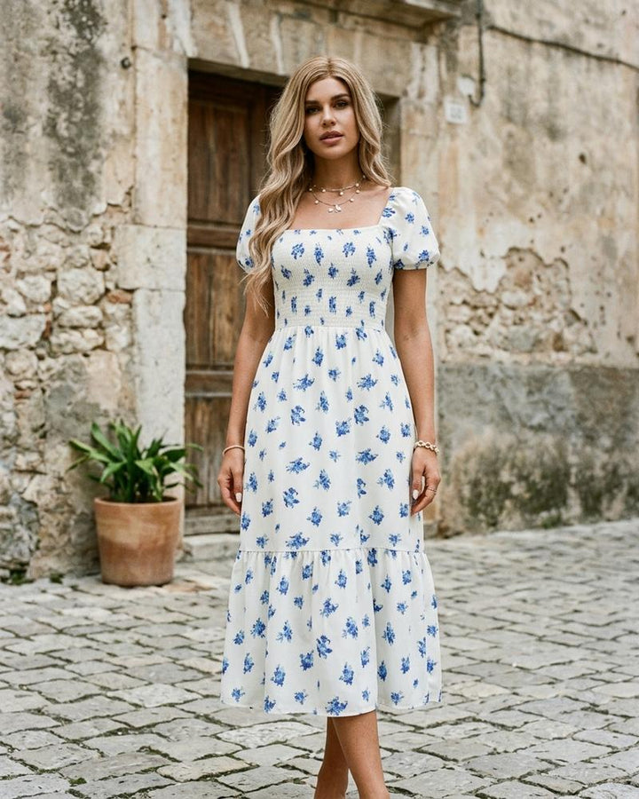 Macys Wear - Alren | Geblümt Kurzärmlig Kleid Damen