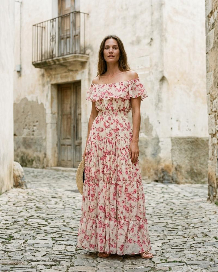 Macys Wear - Yovar | Geblümt Tailliert Kleid Damen