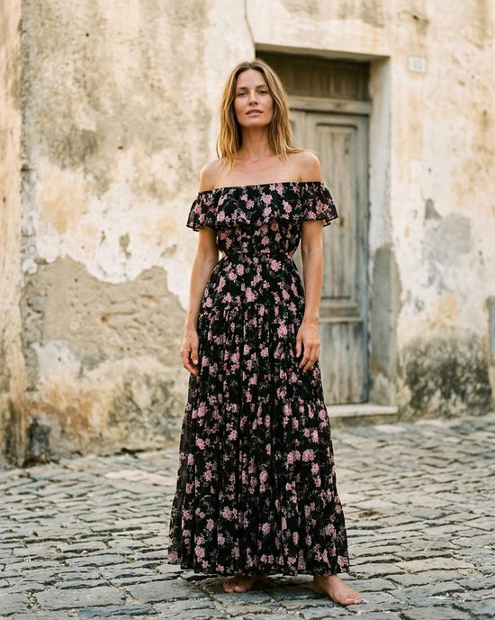 Macys Wear - Yovar | Geblümt Tailliert Kleid Damen