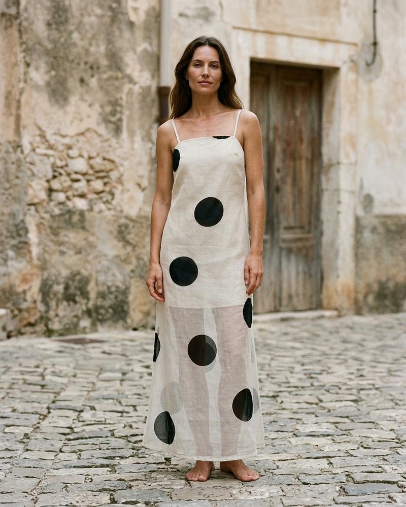 Macys Wear - Mavar | Transparent Gepunktet Kleid Damen