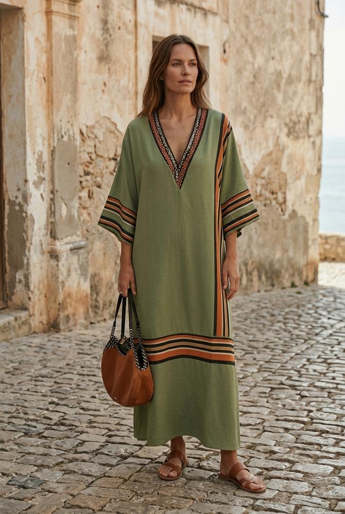 Macys Wear - Daser | Gestreiftes Verziertes Kleid Damen