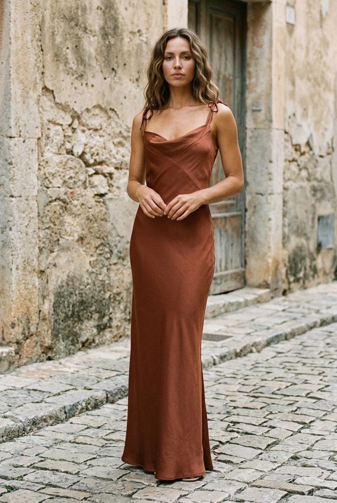 Macys Wear - Radar | Drapiert Satinartig Kleid Damen