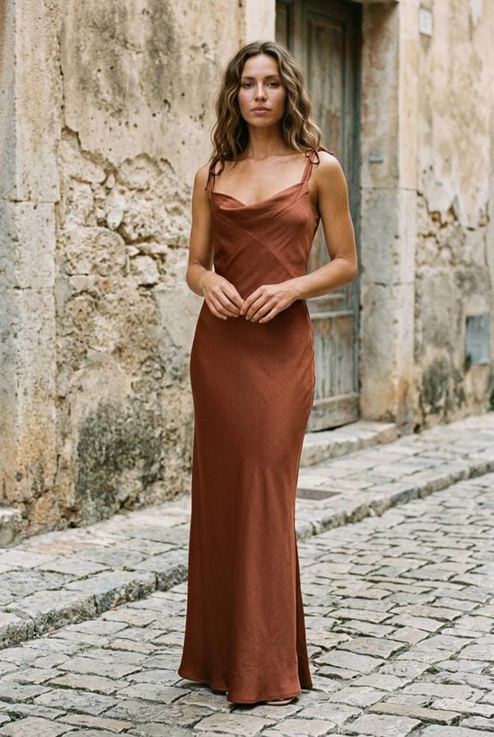 Macys Wear - Radar | Drapiert Satinartig Kleid Damen