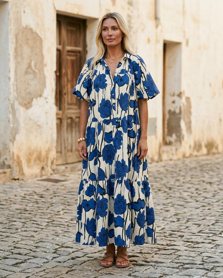Macys Wear - Salar | Gemustertes Geknöpftes Kleid Damen