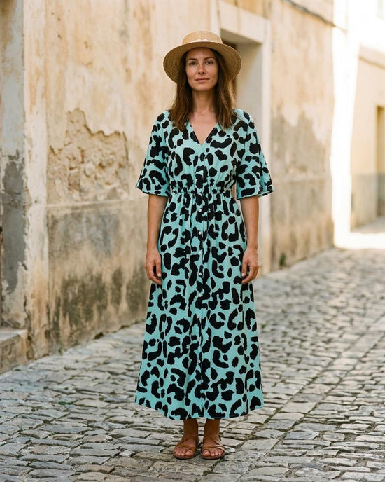 Macys Wear - Nirev | Durchgeknöpftes Animalprint Kleid Damen