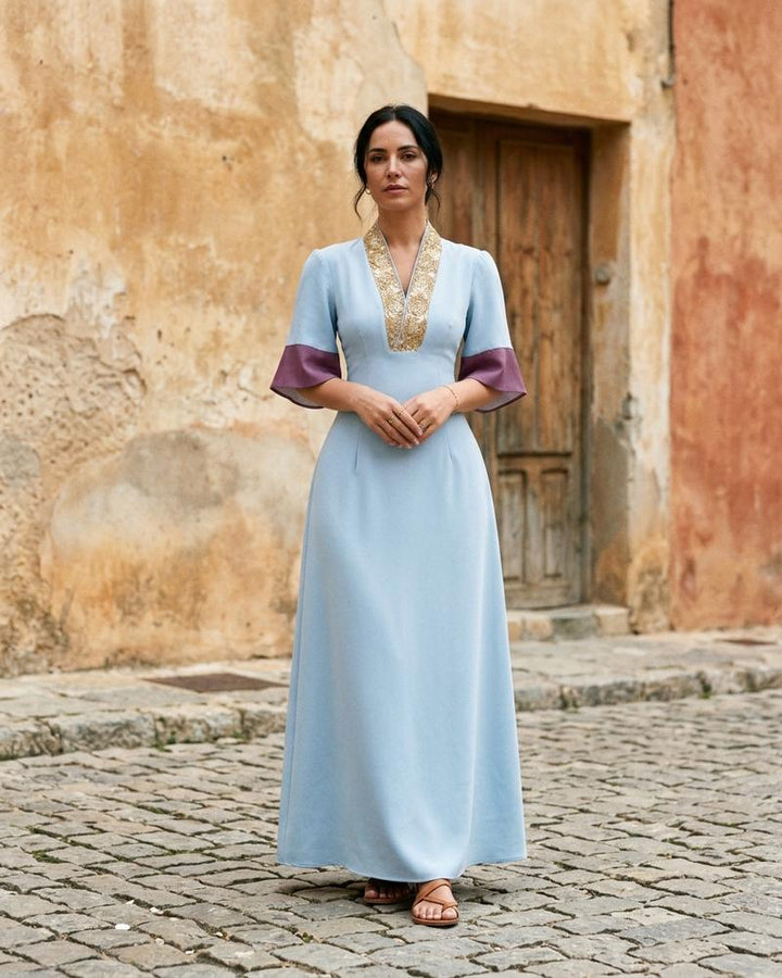 Macys Wear - Corel | Tailliert Verziert Kleid Damen