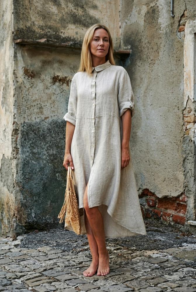 Macys Wear - Nosin | Geknöpftes Asymmetrisches Kleid Damen