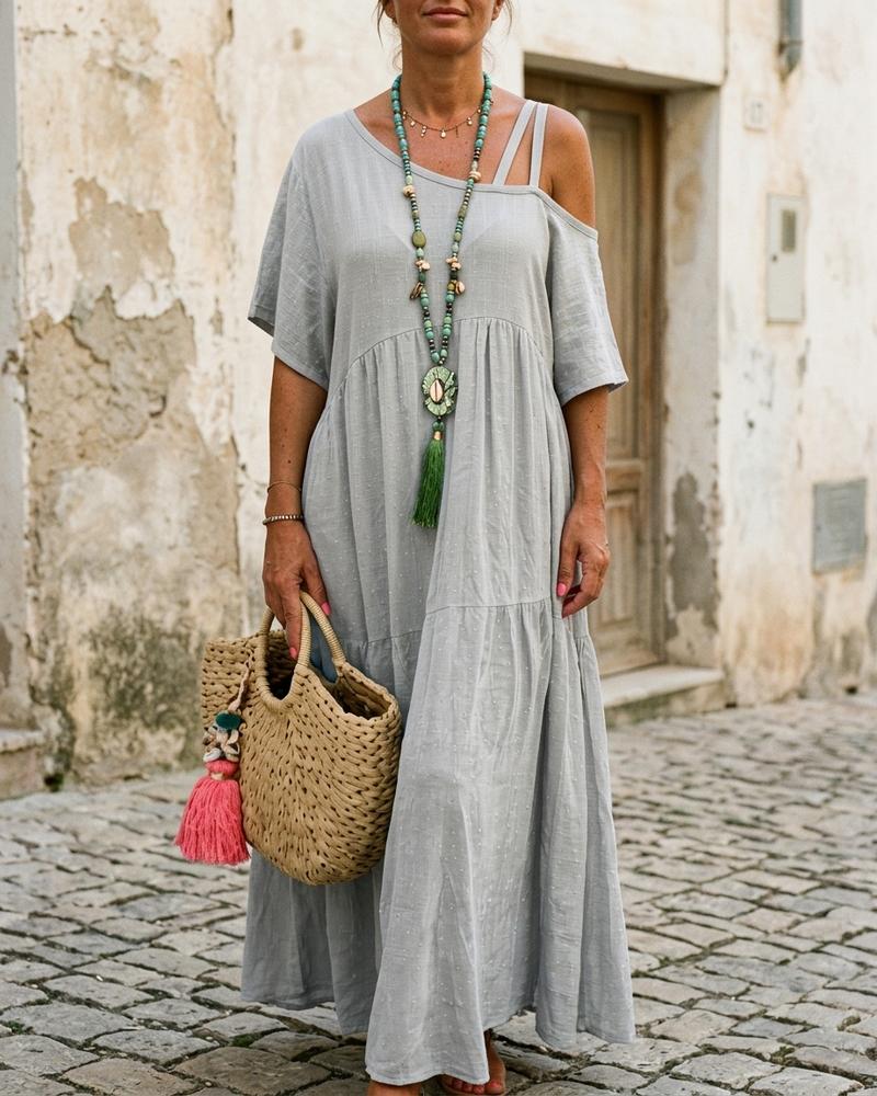 Macys Wear - Semor | Gestuftes Kurzärmliges Kleid Damen
