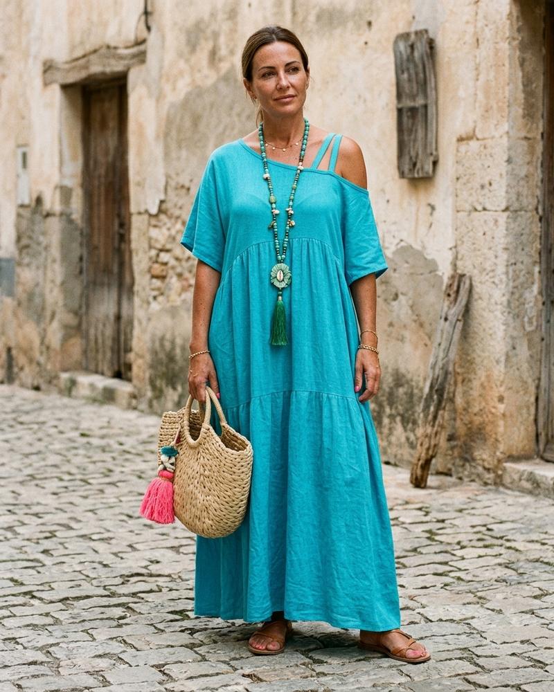 Macys Wear - Semor | Gestuftes Kurzärmliges Kleid Damen