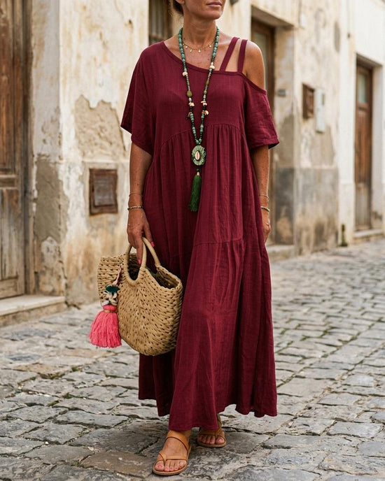 Macys Wear - Semor | Gestuftes Kurzärmliges Kleid Damen