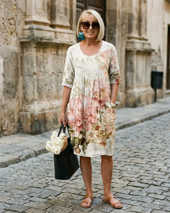 Macys Wear - Nitor | Geblümtes Halbärmliges Kleid Damen