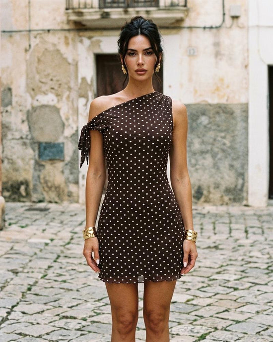 Macys Wear - Covel | Asymmetrisches Gepunktetes Kleid Damen