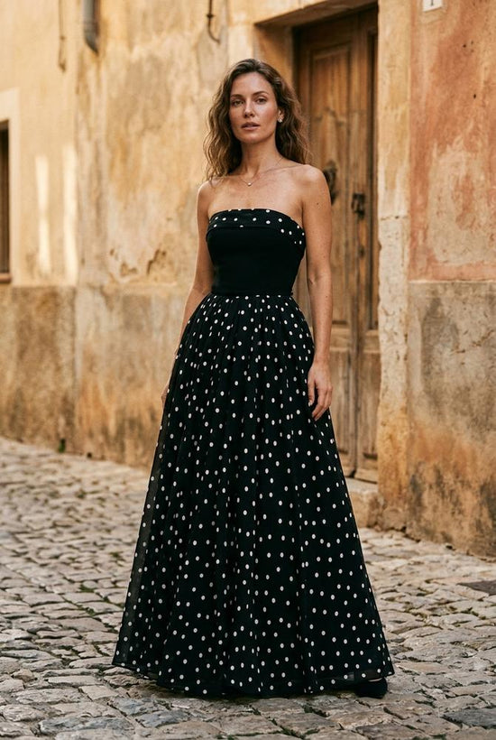 Macys Wear - Verel | Trägerlos Gepunktet Kleid Damen