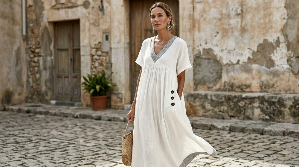 Macys Wear - Elren | Kurzärmliges Tailliertes Kleid Damen