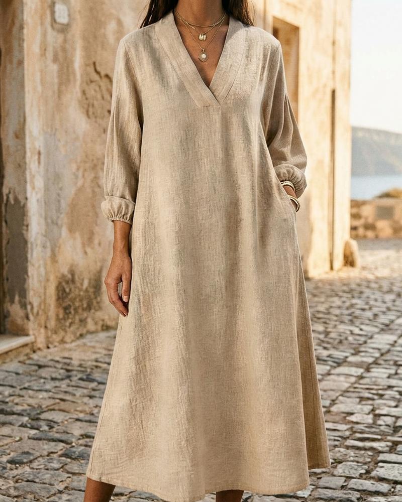 Macys Wear - Valom | Langärmlig Locker Kleid Damen