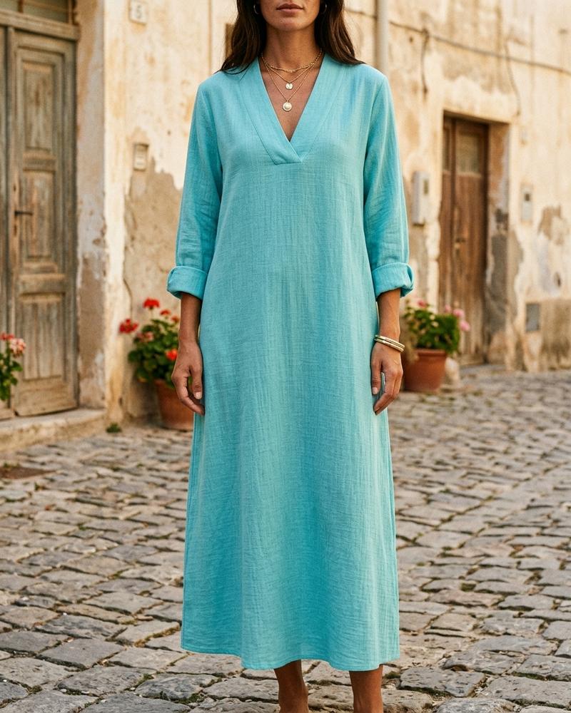 Macys Wear - Valom | Langärmlig Locker Kleid Damen